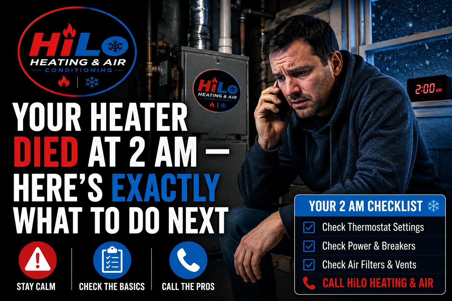 Your Heater Died at 2 AM — Here's Exactly What to Do Next
